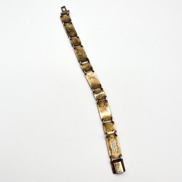 David Andersen Norway Sterling Silver Bracelet w Yellow Black Enamel 70s Signed - Picture 8 of 13